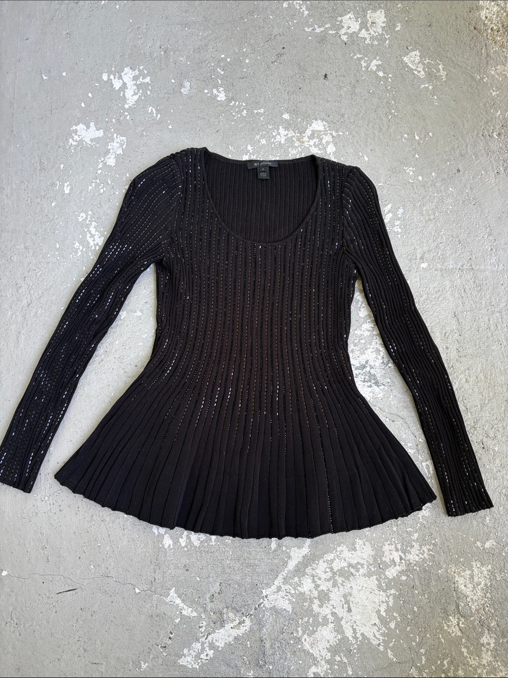 St. John beaded ribbed top